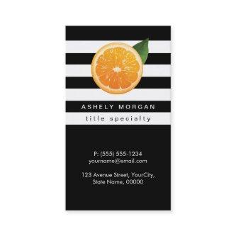 Slice of Orange Tangerine Logo Black White Stripes