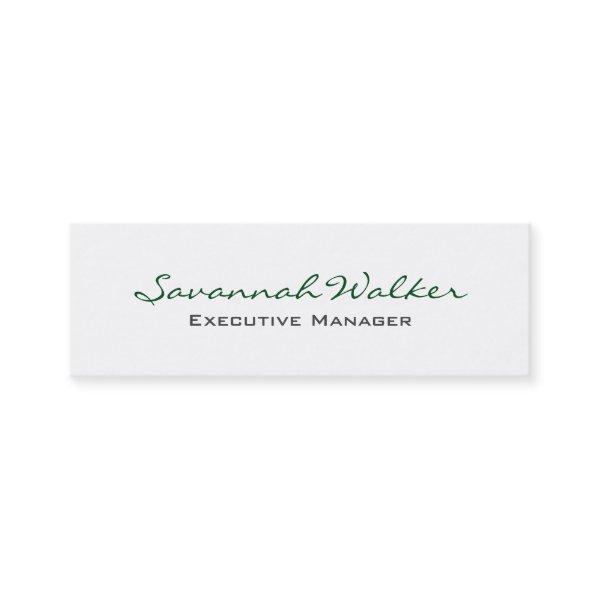 Slim Green White Handwriting Professional Trendy Mini