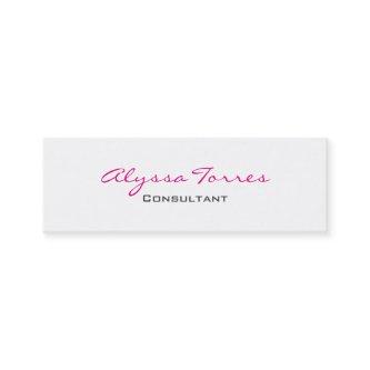 Slim Grey White Pink Professional Modern Trendy Mini