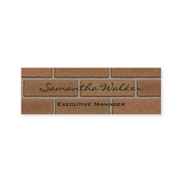 Slim Handwriting Modern Trend Wall Bricks Brown Mini