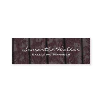 Slim Handwriting Modern Trendy Brown Wood Mini