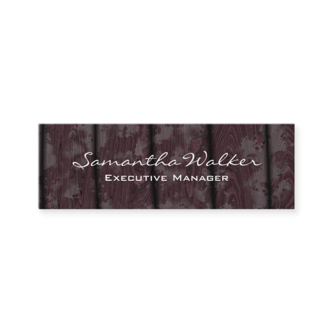Slim Handwriting Modern Trendy Brown Wood Mini