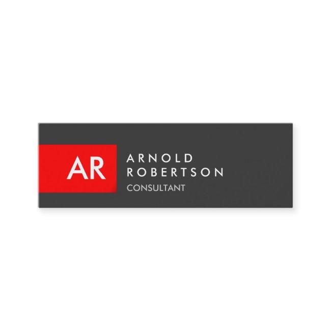 Slim Monogram Gray Red Stripe