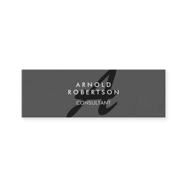 Slim Monogram Plain Gray Trendy