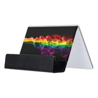SlipperyJoe's smoke vivid rainbow-colors celebrate Desk  Holder