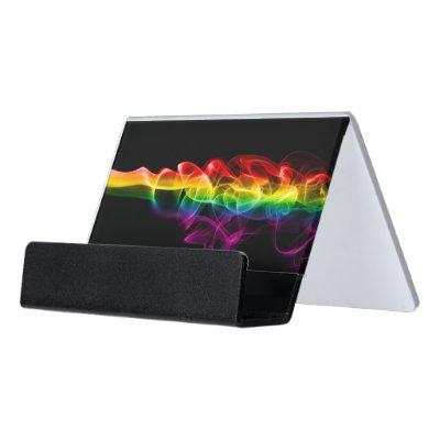 SlipperyJoe's smoke vivid rainbow-colors celebrate Desk  Holder
