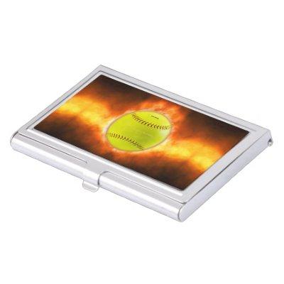 SlipperyJoe's softball on fire flames fireball ras  Case