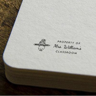 Sloth - Custom Teacher Name Book Classroom Rubber Stamp