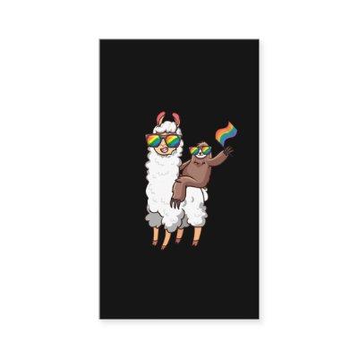 Sloth Riding Llama with Sunglasses Equality LGBT