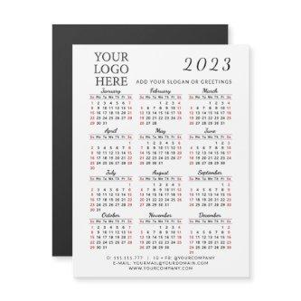 Small 2023 Business Calendar Magnet Add Your Logo