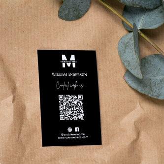 Small Business Instagram Facebook QR Code Black