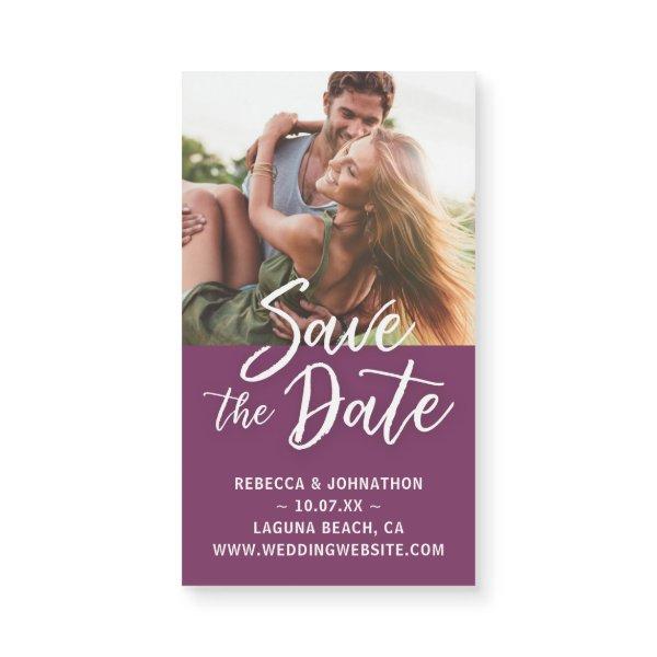 Small Purple Save the Date Invitations Magnet