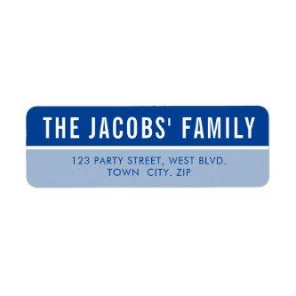 SMART Bold minimal simple block royal blue Label