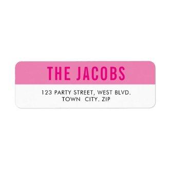 SMART Bold minimal simple type girly bright pink Label