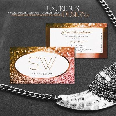 Smart Orange Pink Ombre Glitter White and Monogram