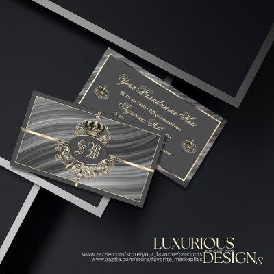 Smart Royal Gray Gold Crown and Monogram Sumptuous