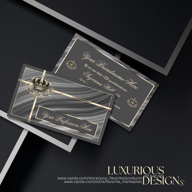 Smart Royal Gray Gold Crown Sumptuous and Luxury