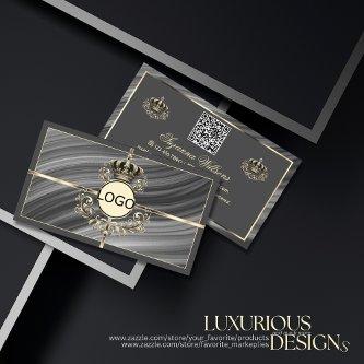 Smart Royal Gray Gold Crown with Logo and QR Code