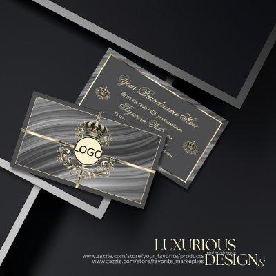 Smart Royal Gray Gold Crown with Logo Sumptuous