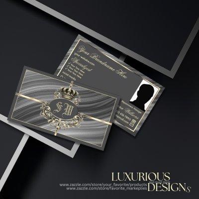Smart Royal Gray Gold Crown with Monogram Photo