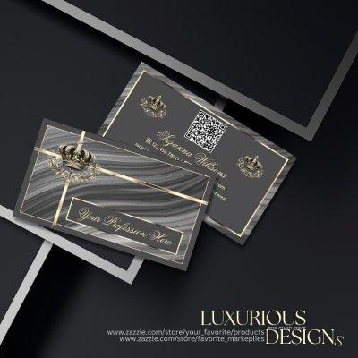 Smart Royal Gray Gold Crown with QR Code Sumptuous