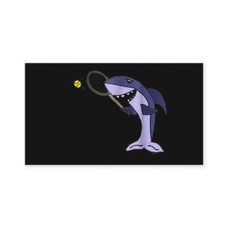 Smiles Sports Funny Shark Playing Tennis