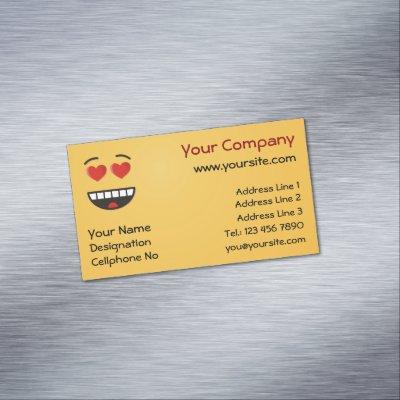 Smiling Face with Heart-Shaped Eyes Magnetic Busin  Magnet