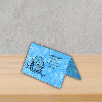 Smiling Fantasy Snail Abstract Blue Pattern Shell