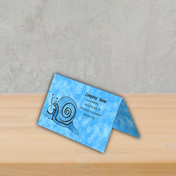 Smiling Fantasy Snail Abstract Blue Pattern Shell