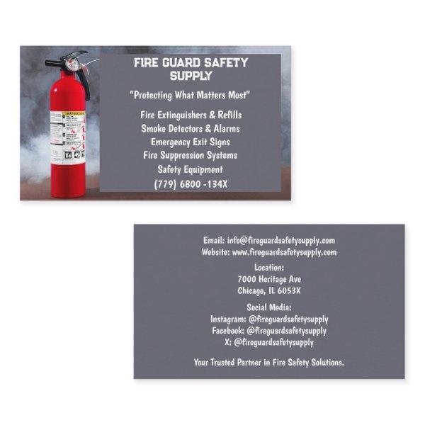 Smoke & Red Fire Extinguisher Fire Safety  Busines