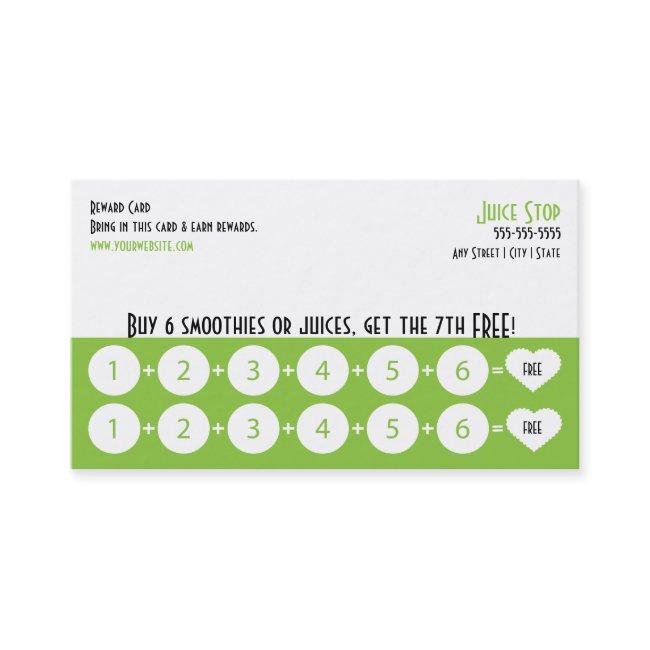 Smoothie & Juice Bar Loyalty Card