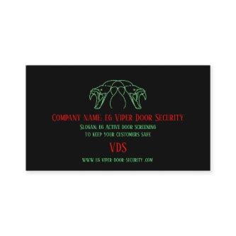 Snake Heads Logo, Fangs Bared - Door Security