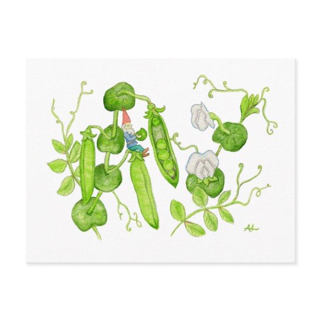 Snap Pea Gnome postcard
