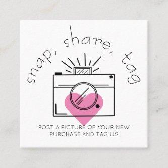 Snap Share Tag Heart Camera Social Media Business