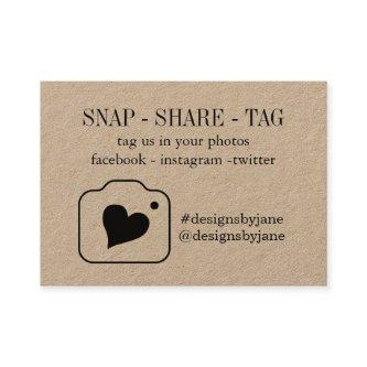 Snap Share Tag Kraft Small Business Order Insert