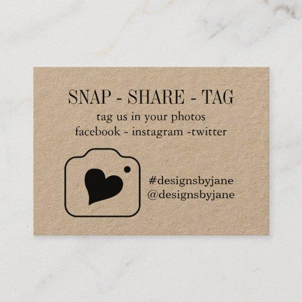 Snap Share Tag Kraft Small Business Order Insert