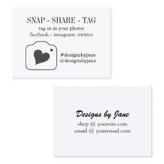 Snap Share Tag Small Business Order Insert Card