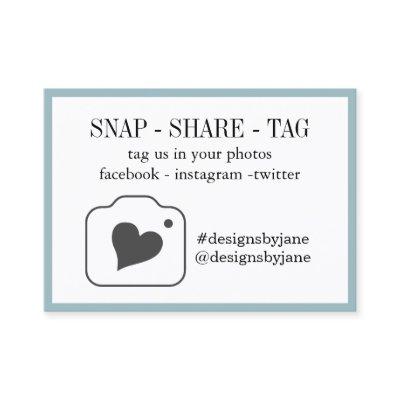 Snap Share Tag Small Business Order Insert Card