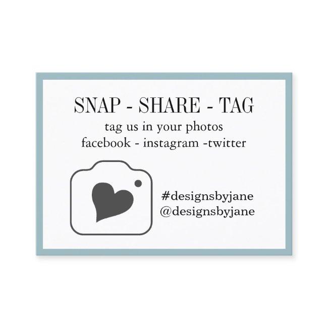 Snap Share Tag Small Business Order Insert Card