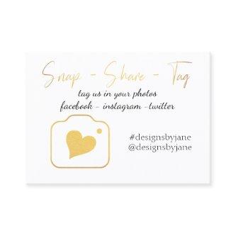 Snap Share Tag Small Business Order Insert Card