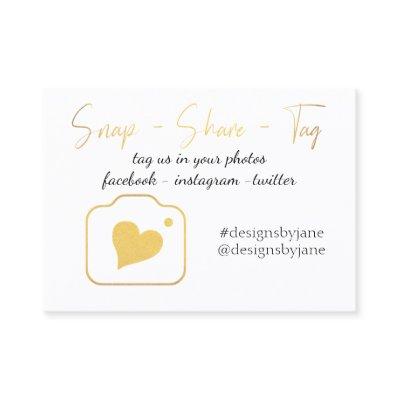 Snap Share Tag Small Business Order Insert Card