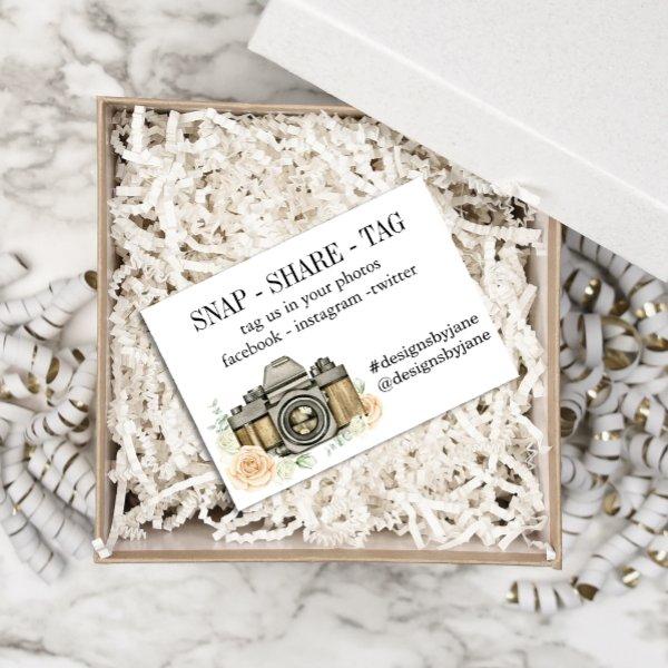 Snap Share Tag Small Business Order Insert Card