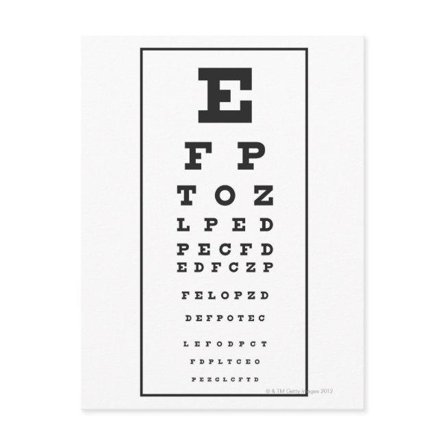 Snellen Chart Postcard