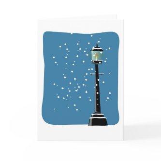 Snow Lamplight Christmas Holiday Xmas Blank Inside
