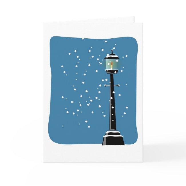 Snow Lamplight Christmas Holiday Xmas Blank Inside