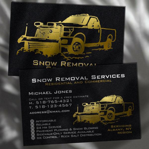 Snow Plowing Removal Black & Gold Simple Modern