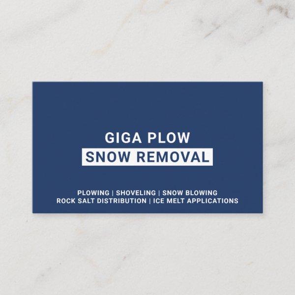 Snow Removal Bold Typography Navy