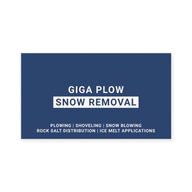 Snow Removal Bold Typography Navy