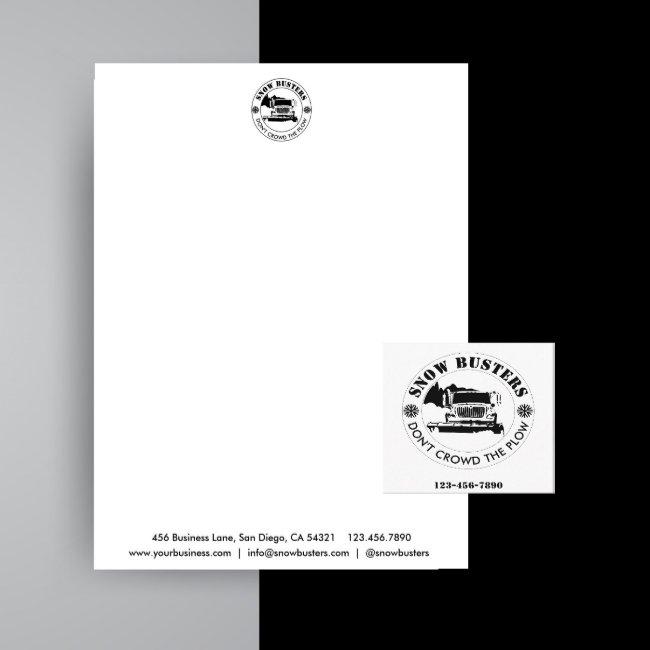 Snow Removal Business Add Your Logo Custom Letterhead