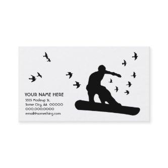 snowboard with birds